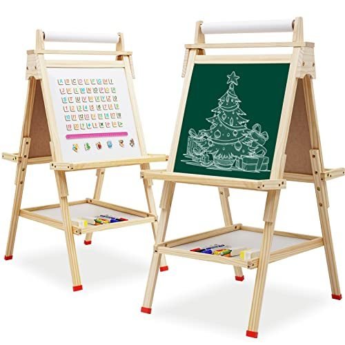 Costway Kids Easel For Two Adjustable Height Double Sided Art