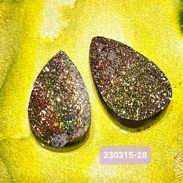 【土桑精品】彩虹黃鐵礦珠寶片230315-28&29號(共2) Pyrite 金工設計 編織 自信 財富 考試 火元素