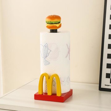 麥當勞廚房專用紙巾架立式懶人抹布置物架可愛高級感卷紙收納掛架