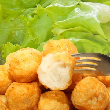 【總舖獅Lioncook】頂級帶塊花枝丸 (300g)