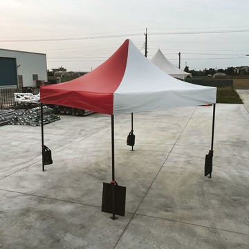 【振盛塑膠】六角快速帳（折疊式帳篷）/PVC布六角骨架/紅白色