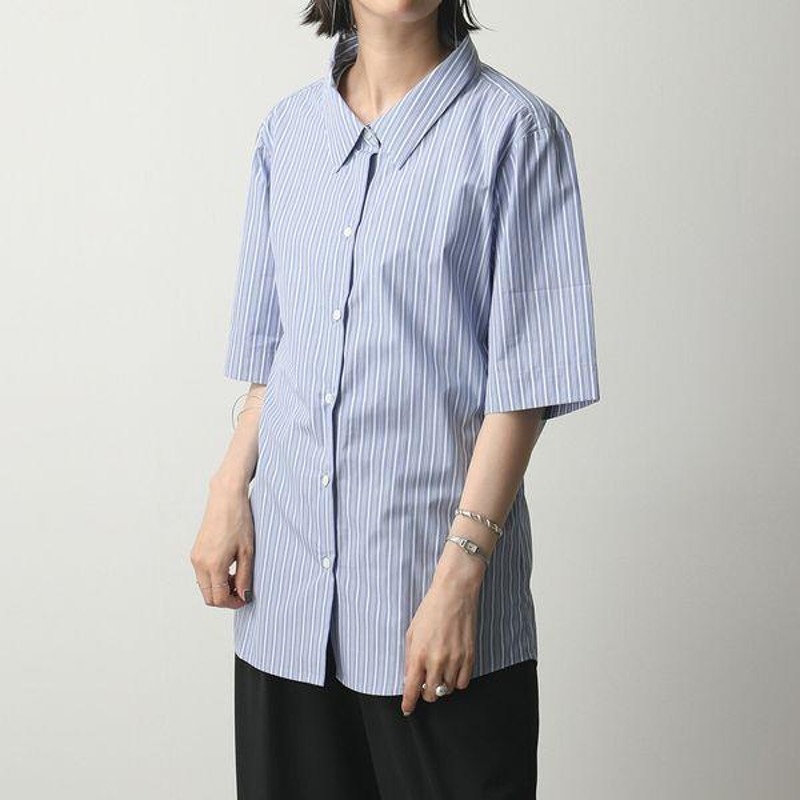 DRIES VAN NOTEN ドリスヴァンノッテン 10720 2160 CAMEE BIS 2160 W.W.SHIRT 半袖 シャツ カジュアル シャツ ストライプ コットン 514/LBLU レディース | LINEショッピング