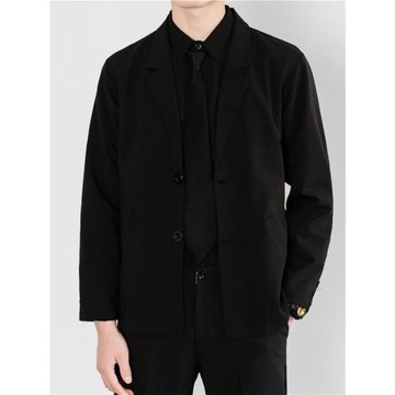 韓版修身小西服外套男春秋季休閑西裝黑色套裝長袖襯衫西服西褲潮