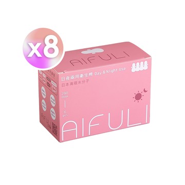 AIFULI 艾芙麗｜負離子抗菌衛生棉 日夜用29cm (8入)