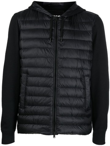 Herno - panelled padded jacket - men - Polyamide/Cotton/Polyester/Polyamide - 50 - Black