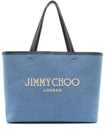 Jimmy Choo - Marlis denim tote bag - women - Calf Leather/Cotton - One Size - Blue