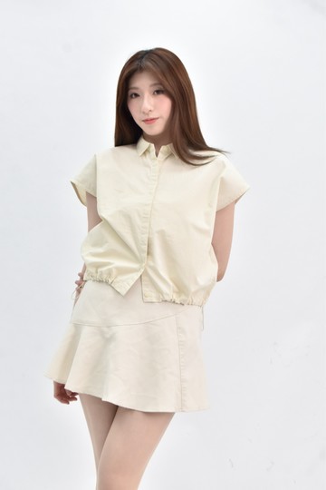 (M) uniqlo 棉質純棉深杏色上衣