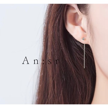 An:sr—『925通體純銀 珠珠鍊條耳飾』 耳墜 耳線A0078