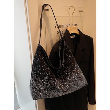 韓國爆款時尚亮鉆女腋下包2025新款麂皮絨托特包小眾漸變色手提包