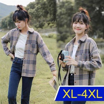 【韓國K.W.】格紋韓版百搭精選襯衫上衣外套(防曬/長袖襯衫/長袖上衣/薄外套)