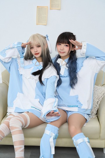 原創三麗鷗SANRIO授權大耳狗喜拿荷葉邊耳朵長袖連帽t恤【JJ5011