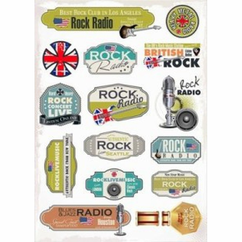 ステッカー Rock Radio ロゴ風 イラスト 2枚セット 通販 Lineポイント最大1 0 Get Lineショッピング