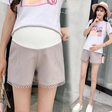 孕婦裝夏季新款韓版時尚百搭孕婦高腰托腹短褲外穿短褲潮媽打底褲1入