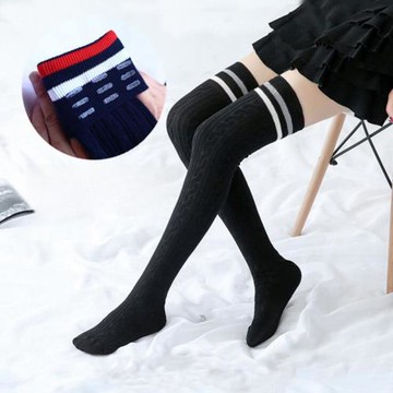 秋冬高爾夫襪子女款長筒襪保暖防風裙襪過膝純棉防滑運動長足球襪