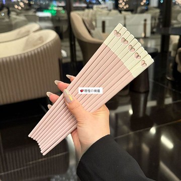 可開發票☆愛心抗菌五色合金筷子防滑不易發黴可洗碗機清洗家用餐具分餐筷