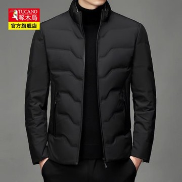 啄木鳥白鴨絨輕薄羽絨服男短款2026年新款冬季外套男商務立領上衣