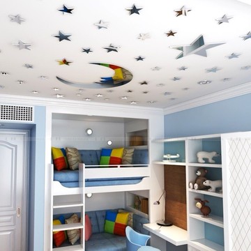 貼紙3d立體墻貼創意裝飾自粘貼畫店面棚頂天花板女孩房間墻上飾品