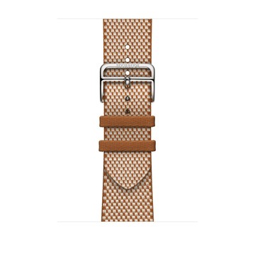 Apple Watch Hermès - 46 公釐 Gold/Écru 金色配淺米色 Toile H Single Tour 錶帶