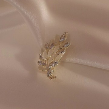 胸針 領口別針 扣針 麥穗高檔胸針女款小眾設計高級感防走光胸花別針扣輕奢衣服配飾品『ZW6368』