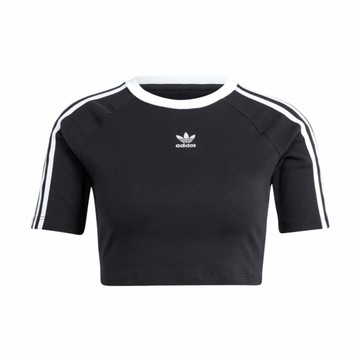 Adidas 3 S Baby Tee IU2532 女 短版 短袖 上衣 運動 休閒 復古 三葉草 修身 穿搭 黑