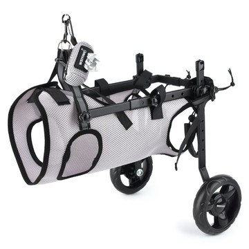 3baby 三個寶 寵物康復輔助輪椅車 附反光條 + 拾便器  灰色  1個  S(36 x 23 x 9cm)