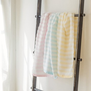 Airfeeling 朵朵雲系列 純棉浴巾(三色可選) 線條粉