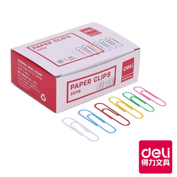 【Deli得力】彩色迴紋針-33mm/100支(39716) 台灣發貨|得力旗艦店