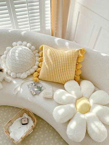 優樂悅~ins可愛花瓣臥室床頭靠枕沙發抱枕靠墊抱枕套坐墊不含芯