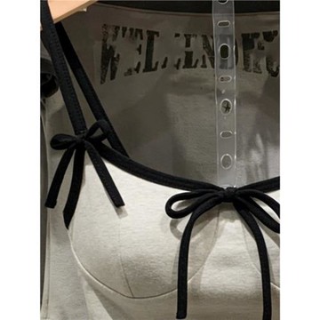 帶胸墊~深圳南油大牌女裝甜美蝴蝶結無袖吊帶背心2026春秋上衣潮