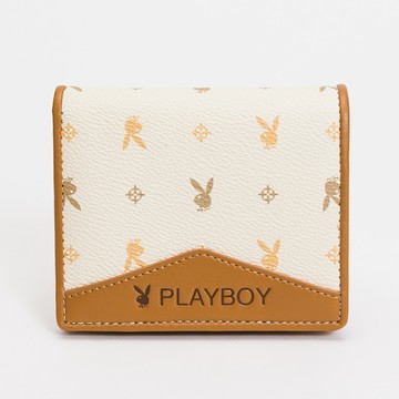 PLAYBOY - 壓扣短夾 Dynamic系列 - 米色