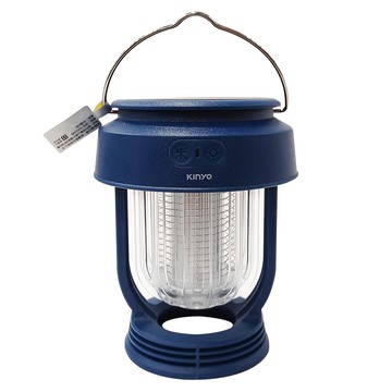Kinyo 無段式太陽能捕蚊燈 附充電線 直徑100mm 高125mm 藍色 240g  KL-6054