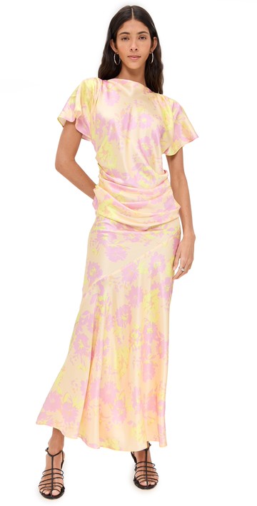 Lee Mathews Annette Drape Dress Peach 4