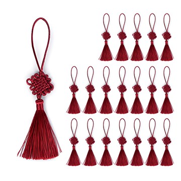 酒紅色精緻繩結掛飾  紅紫色  20個