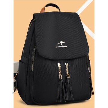 黑色牛津布雙肩包女2025新款時尚休閑女士大容量通勤百搭旅行背包