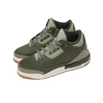Nike 休閒鞋 Air Jordan 3 Retro GS 大童 女鞋 軍綠 AJ3 喬丹