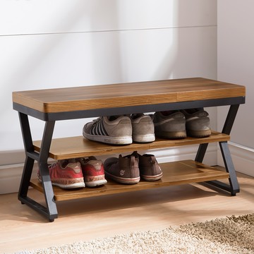 【Homelike】喜家居工業風穿鞋椅/坐式鞋櫃(1658)