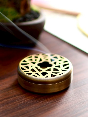 寬和 香爐純銅小號仿古盤香爐禪意中式檀香爐茶道家用室內香篆爐