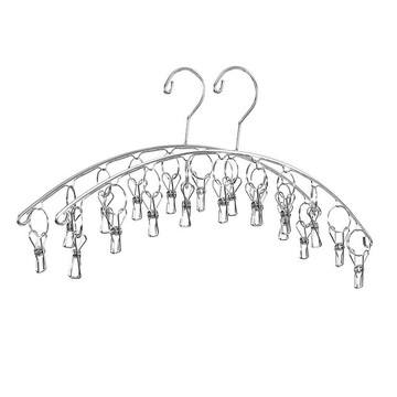 4.0粗不鏽鋼弧形10夾晾曬架 2入  銀色  不適用