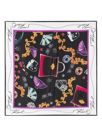 Karl Lagerfeld - K/Archive silk scarf - women - Silk - One Size - Black