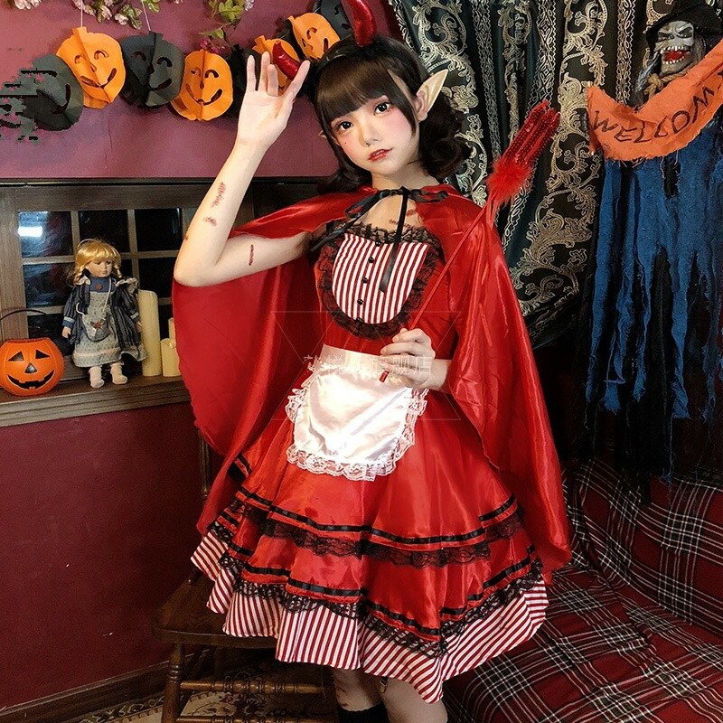 L ハロウィン 赤ずきん レディース コスプレ 衣装 仮装 女装 フルセット