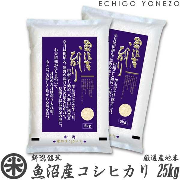 [新米 令和5年産] 魚沼産コシヒカリ 25kg (5kg×5袋) 新潟米 新潟県産 お米 白米 こしひかり 送料無料 ギフト対応