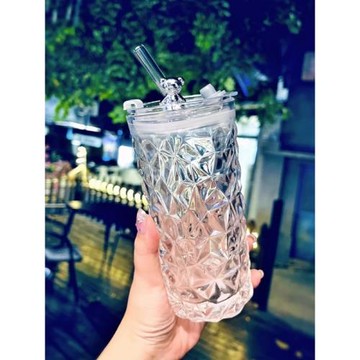 吸管玻璃喝水杯高顏值女2026新款家用辦公室感成人杯子