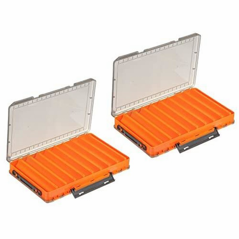 ○手数料無料!! PATIKIL 両面 フィッシングルアー収納ボックス ラージ プラスチック 釣具コンテナオーガナイザー クリア ホワイト 