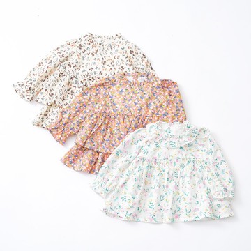 【碎花長版上衣】有機棉 1-4歲  女童上衣洋裝 週歲禮物 日本設計