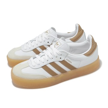 [ACS] adidas 休閒鞋 Sambae W 女鞋 白 棕 復古 膠底 德訓鞋 微厚底 三葉草 愛迪達 JQ0982