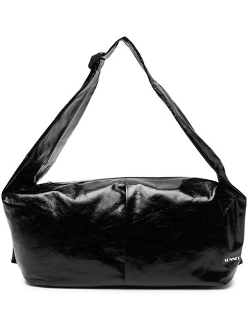 Sunnei - crinkled-leather shoulder bag - unisex - Calf Leather - One Size - Black