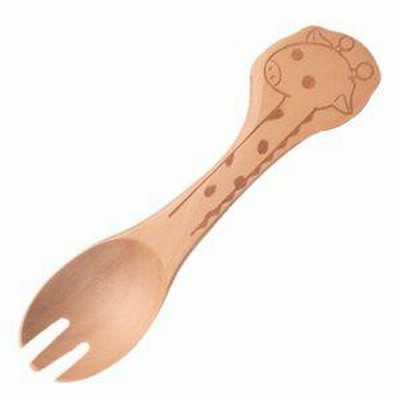 フォーク 12cm 木 キッズフォーク どうぶつ きりん 若兆[01]