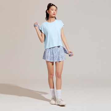 不可退換 /涼感圓領內建Bra上衣-藍