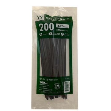 3.6x200/黑色尼龍束帶100入