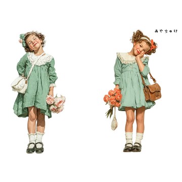 【4 月新品 1】08-121-0006 人物貼紙 春季復古